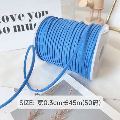 3mm Suede Leather Velvet Ribbon ISO9001 Blauw Velvet Ribbon Bedraad
