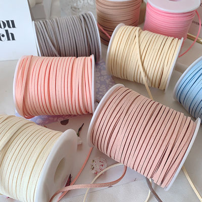 3mm Suede Leather Velvet Ribbon ISO9001 Blauw Velvet Ribbon Bedraad