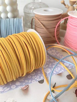 3mm Suede Leather Velvet Ribbon ISO9001 Blauw Velvet Ribbon Bedraad