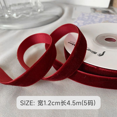 38 mm dubbel gezichts fluwelen lint 3,8 cm donkerrood fluwelen lint