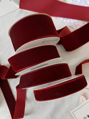 38 mm dubbel gezichts fluwelen lint 3,8 cm donkerrood fluwelen lint