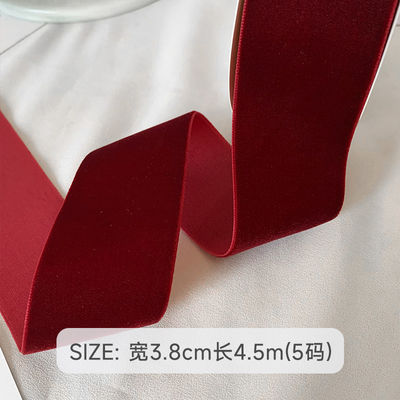 38 mm dubbel gezichts fluwelen lint 3,8 cm donkerrood fluwelen lint