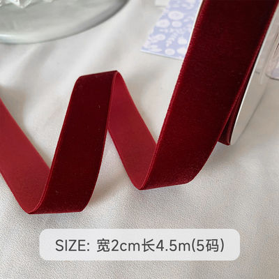 38 mm dubbel gezichts fluwelen lint 3,8 cm donkerrood fluwelen lint