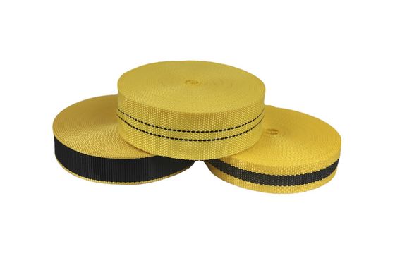 UV-bestendige UHMWPE webbing zwart geel voor parachute tent strandstoel