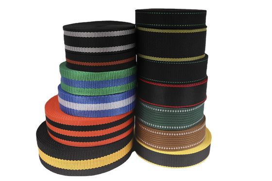 UV-bestendige UHMWPE webbing zwart geel voor parachute tent strandstoel