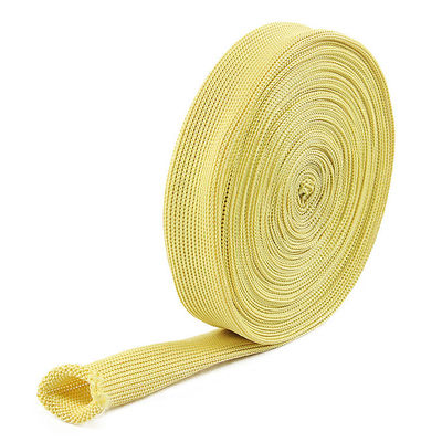 Gebreide brandwerende weefsels Geel 20 mm breed Kevlar buisweefsels