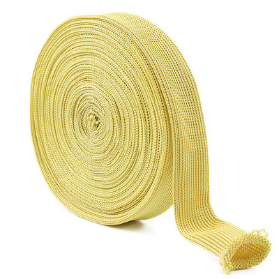 Gebreide brandwerende weefsels Geel 20 mm breed Kevlar buisweefsels