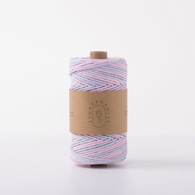 ISO9001 Solid Braided Cotton Rope Kleurrijk 3mm Twisted Macrame Cord