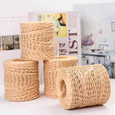 Beige gekleurde Raffia kabel 150m lengte ambachtelijk bruin papier touw