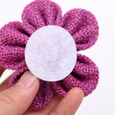 8cm Boorlap Ribbon Bloemen Diy Oranje Zwarte Jute touw Bloem