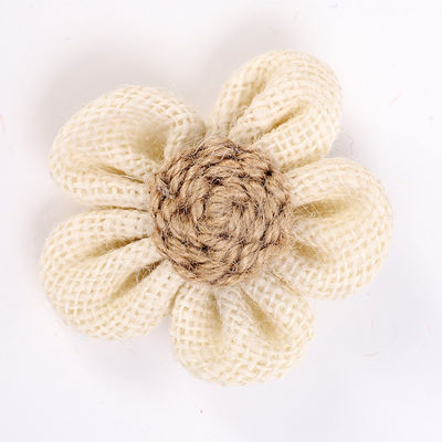8cm Boorlap Ribbon Bloemen Diy Oranje Zwarte Jute touw Bloem
