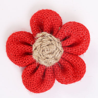 8cm Boorlap Ribbon Bloemen Diy Oranje Zwarte Jute touw Bloem