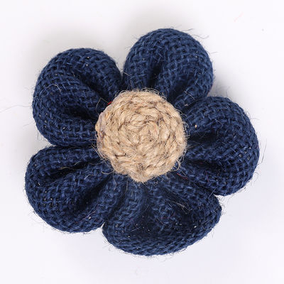 8cm Boorlap Ribbon Bloemen Diy Oranje Zwarte Jute touw Bloem