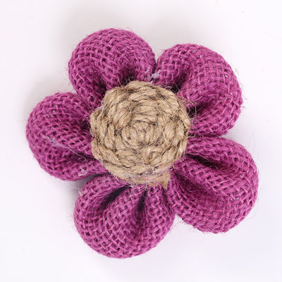 8cm Boorlap Ribbon Bloemen Diy Oranje Zwarte Jute touw Bloem