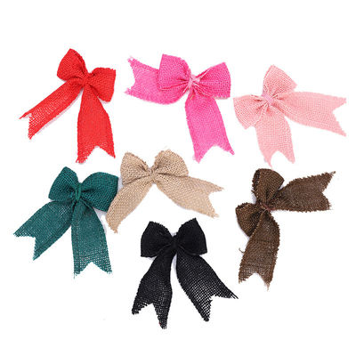 8cm*11cm Jute Ribbon Bow Groen Roos Decoratieve Burlap Ribbon Bow