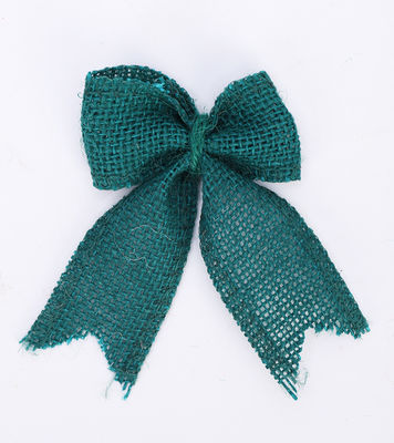 8cm*11cm Jute Ribbon Bow Groen Roos Decoratieve Burlap Ribbon Bow