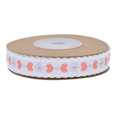 Jacquard 12 mm bloemenband met draad ISO14001 Vintage bloemenband