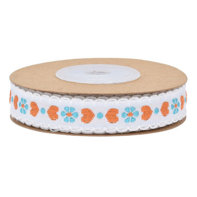 Jacquard 12 mm bloemenband met draad ISO14001 Vintage bloemenband