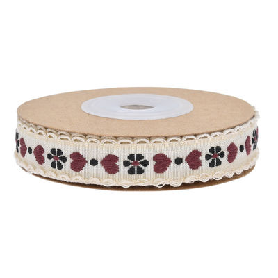 Jacquard 12 mm bloemenband met draad ISO14001 Vintage bloemenband