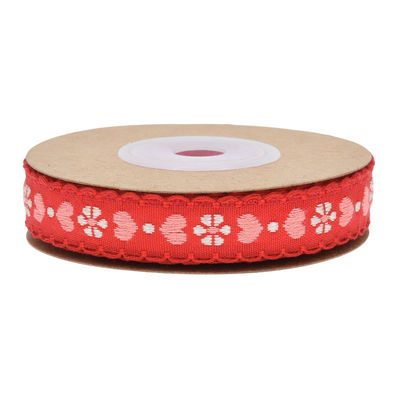 Jacquard 12 mm bloemenband met draad ISO14001 Vintage bloemenband