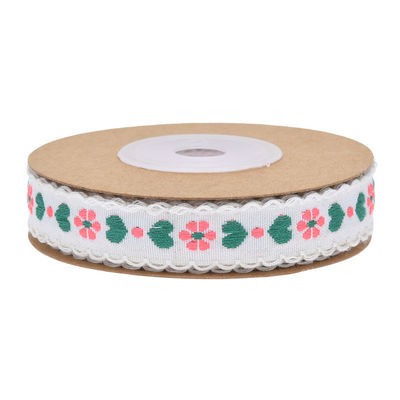 Jacquard 12 mm bloemenband met draad ISO14001 Vintage bloemenband