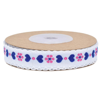 Jacquard 12 mm bloemenband met draad ISO14001 Vintage bloemenband