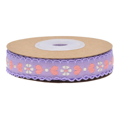 Jacquard 12 mm bloemenband met draad ISO14001 Vintage bloemenband