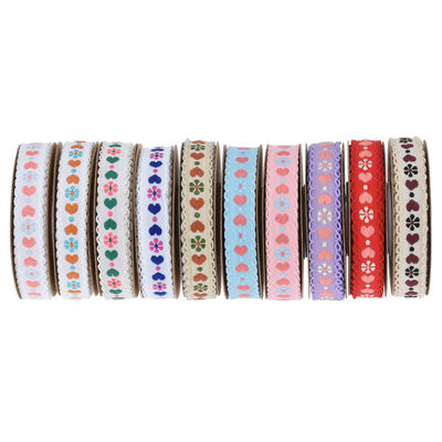 Jacquard 12 mm bloemenband met draad ISO14001 Vintage bloemenband