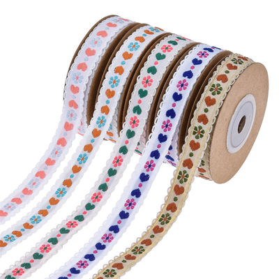 Jacquard 12 mm bloemenband met draad ISO14001 Vintage bloemenband
