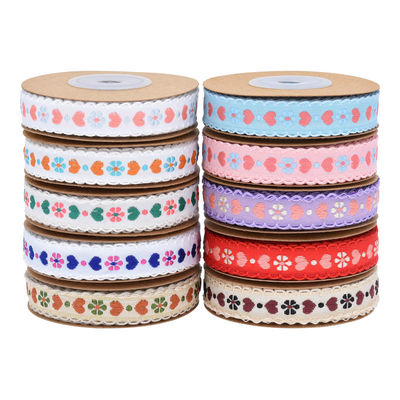 Jacquard 12 mm bloemenband met draad ISO14001 Vintage bloemenband