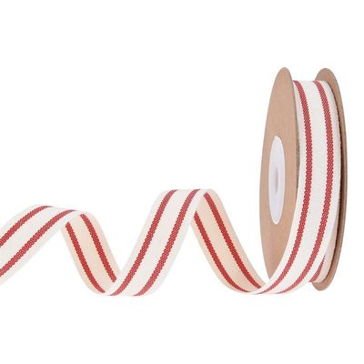 ISO14001 gestreept katoen lint 15 mm-38 mm zwart en wit lint