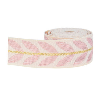 25 mm * 2y Jacquard Leaf Ribbon Eco Friendly Kerst Ribbon Bedraad