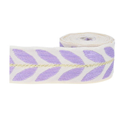 25 mm * 2y Jacquard Leaf Ribbon Eco Friendly Kerst Ribbon Bedraad