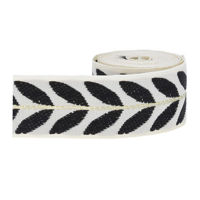 25 mm * 2y Jacquard Leaf Ribbon Eco Friendly Kerst Ribbon Bedraad
