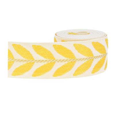 25 mm * 2y Jacquard Leaf Ribbon Eco Friendly Kerst Ribbon Bedraad