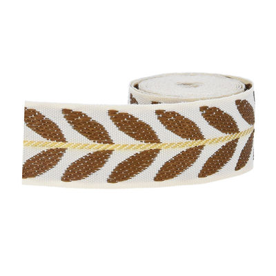 25 mm * 2y Jacquard Leaf Ribbon Eco Friendly Kerst Ribbon Bedraad