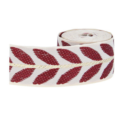 25 mm * 2y Jacquard Leaf Ribbon Eco Friendly Kerst Ribbon Bedraad