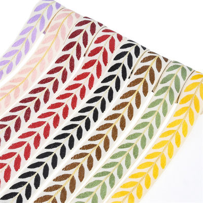 25 mm * 2y Jacquard Leaf Ribbon Eco Friendly Kerst Ribbon Bedraad