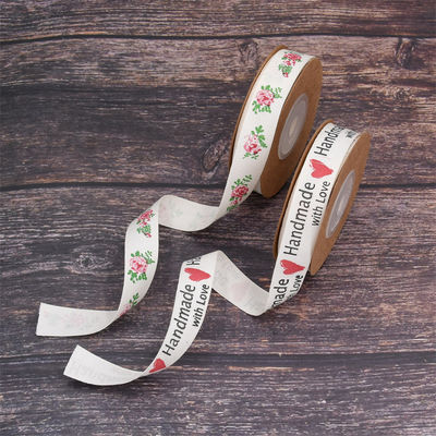 15mm*10m Flower Burlap Ribbon OEM ODM Custom Printed Ribbon Rolls