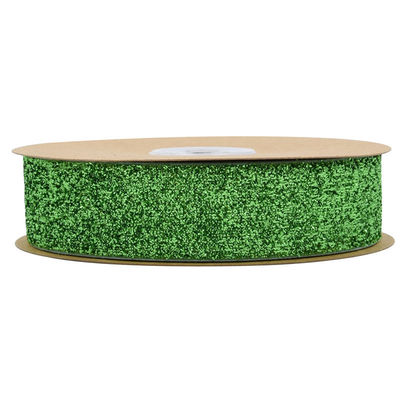 25mm Glinster Glitter Velvet Ribbon Gekleurd Olijfolie Groen Velvet Ribbon