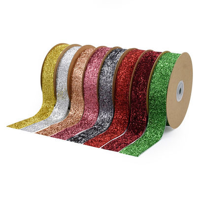 25mm Glinster Glitter Velvet Ribbon Gekleurd Olijfolie Groen Velvet Ribbon