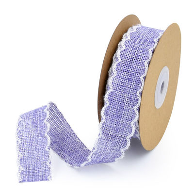25mm * 10y Burlap Ribbon Rolls Weave Edge 2.5cm Burlap Trim By The Yard