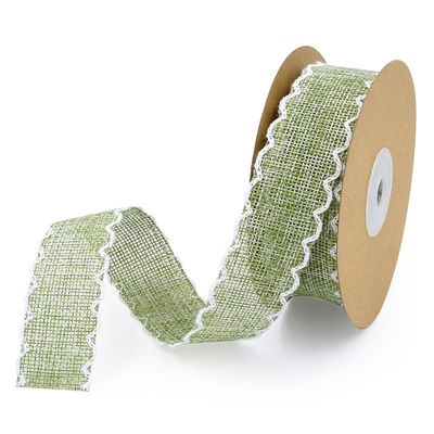 25mm * 10y Burlap Ribbon Rolls Weave Edge 2.5cm Burlap Trim By The Yard