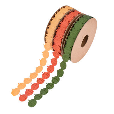 18mm * 15y Ultrasone pompoen bedraad lint voor Halloween decoratie