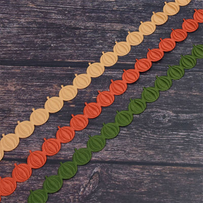 18mm * 15y Ultrasone pompoen bedraad lint voor Halloween decoratie