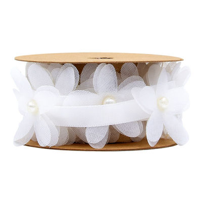 40mm*2m Polyester Flower Ribbon Trim