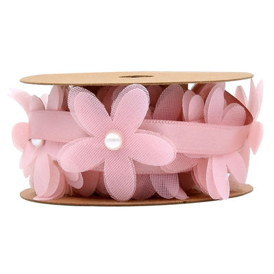 40mm*2m Polyester Flower Ribbon Trim