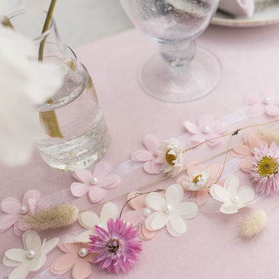 40mm*2m Polyester Flower Ribbon Trim