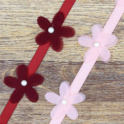 40mm*2m Polyester Flower Ribbon Trim