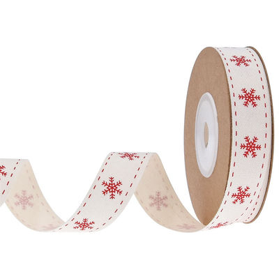 15 mm * 3y kerstcadeau lint gedrukt wit katoen lint voor cadeautjes